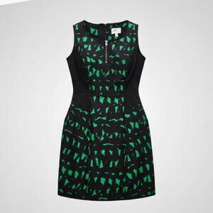 Milly Paneled Sleeveless Dress | Black & Green Mini | Women's Size 2
